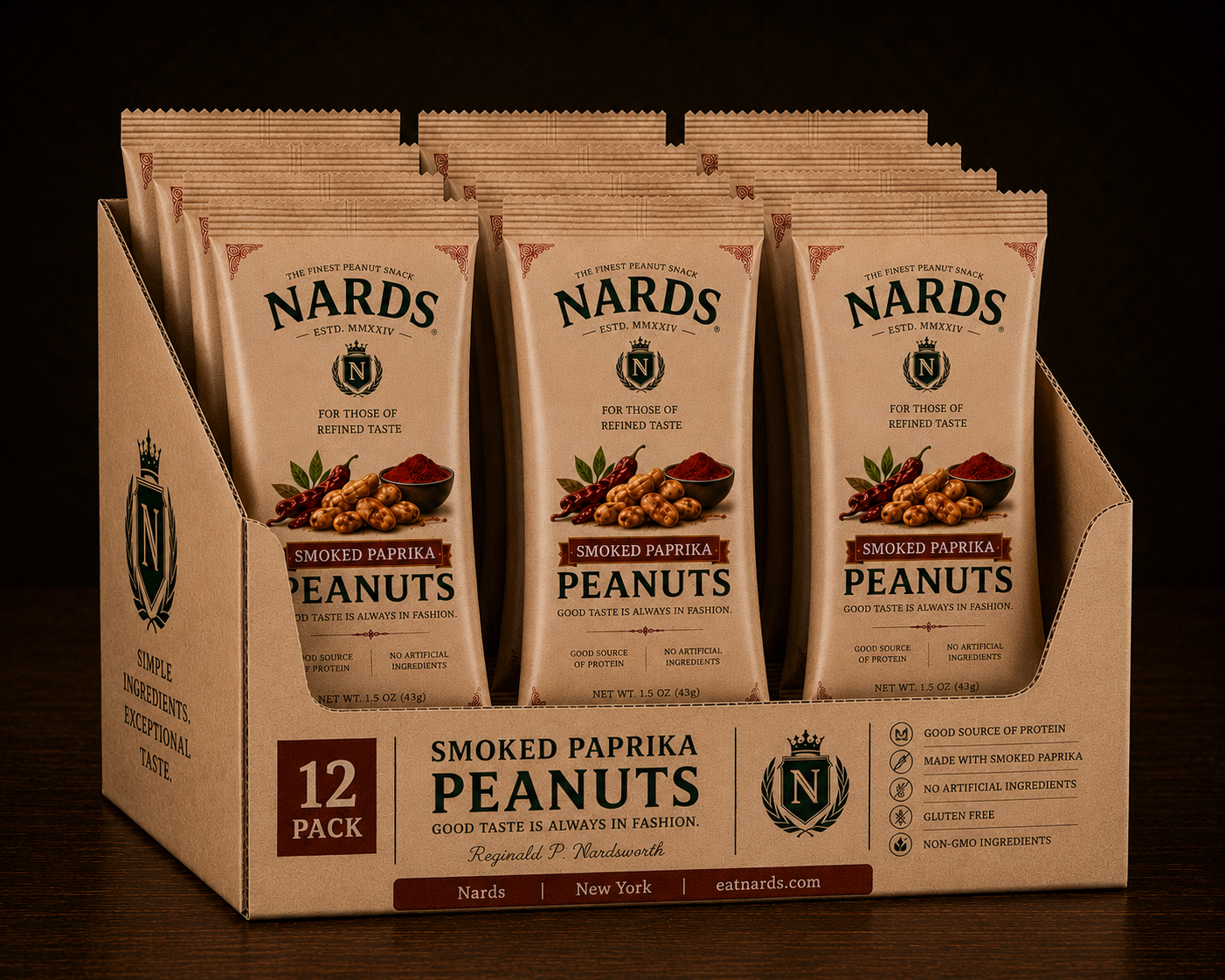 Smoked Paprika Peanuts, 12-Pack (1.5oz pouches)